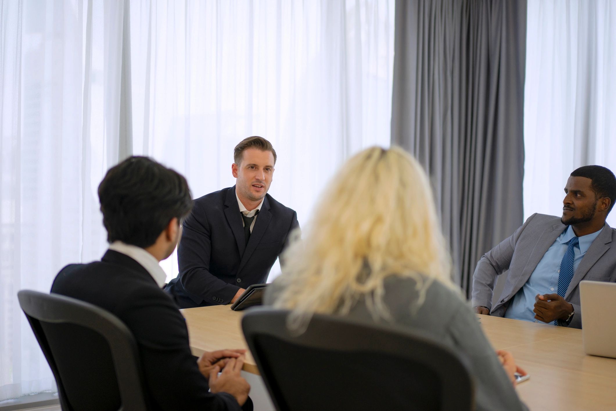 Professionals meeting in a conference room